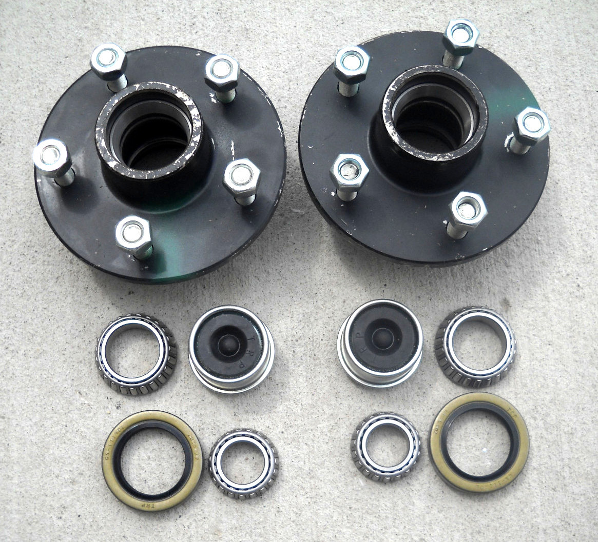 2- 5×4.75 Idler Hubs w/ 3500# Bearing Kits Replace Trailer Axle fits Dexter
