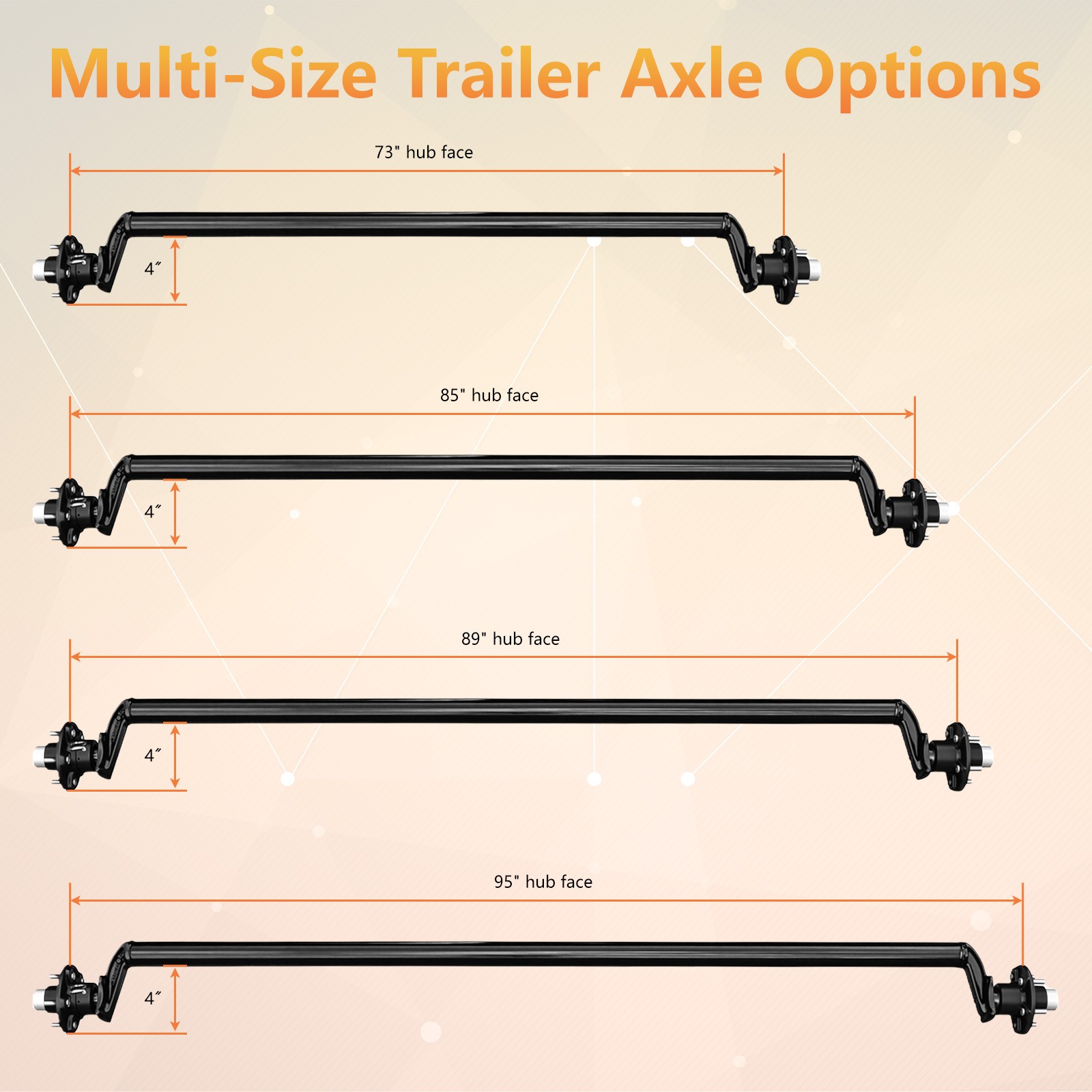 3500lb Single Trailer Drop Axle Kit Idler W/ Hub, Leaf Springs, Hanger, U-Bolt