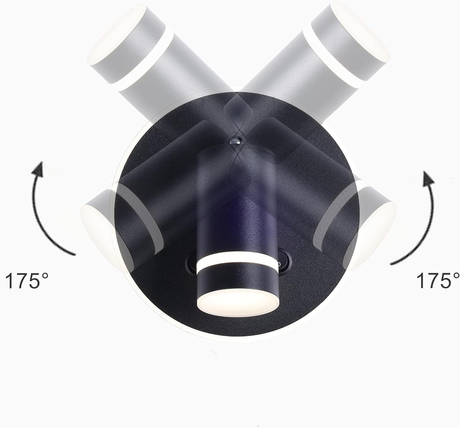 12V LED RV Wall Sconce Light Fixture with ON/Off Switch and USB Black
