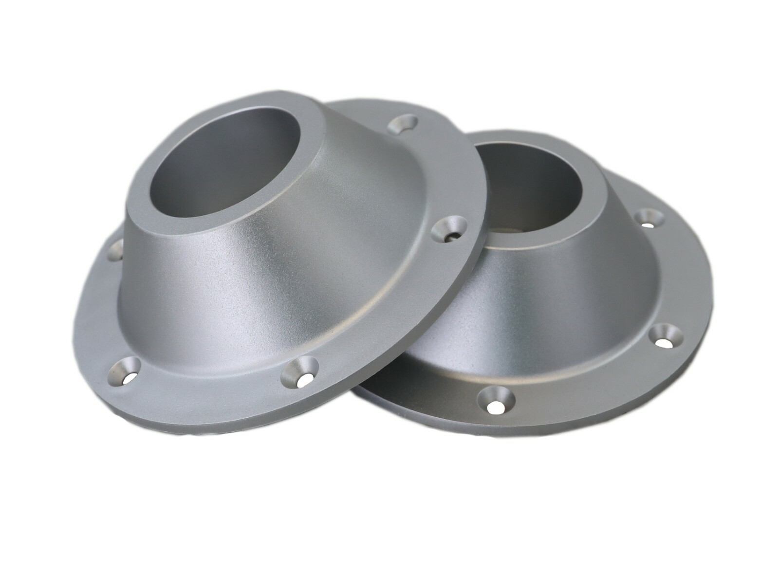1 (One) 27.5″ Silver Metal Table Leg & 2 Silver Plastic Surface Mount Bases