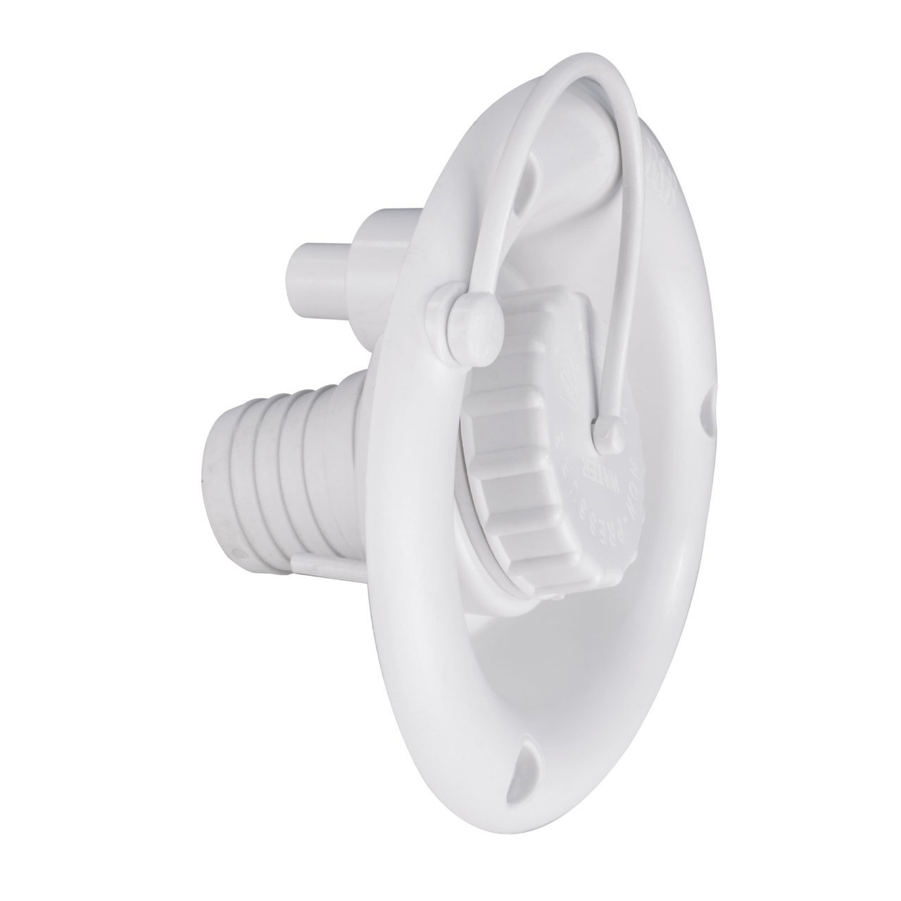 White RV Round Fresh Water Gravity Fill Hatch Water Tank Spout | Made in America
