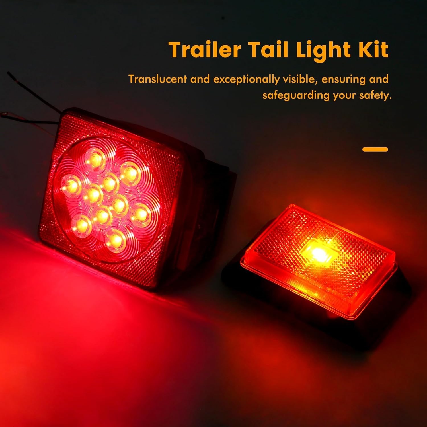 Durable Submersible Trailer Light Kit – 12V LED with Wiring Harness Included