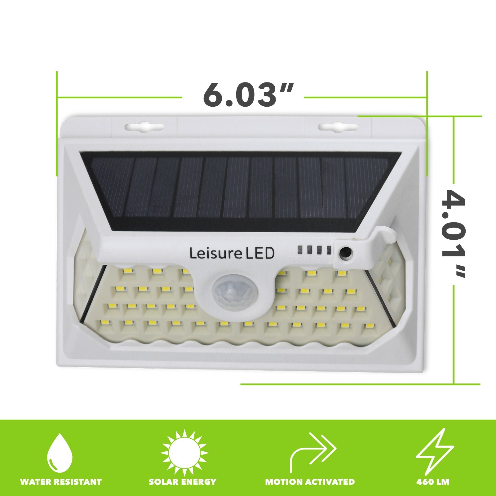 RV 46 LED Solar Porch Light camper trailer Exterior White with Extra Batteries