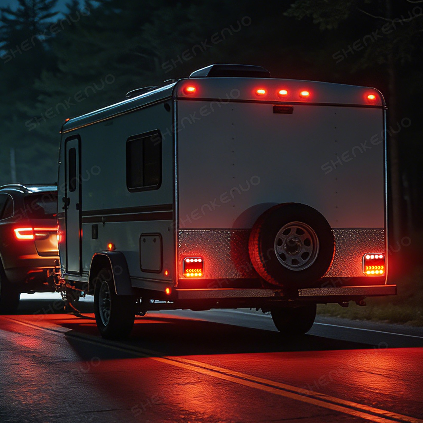 New LED Wireless Trailer Lights Magnetic Rechargeable Tow Light for Trailer RV