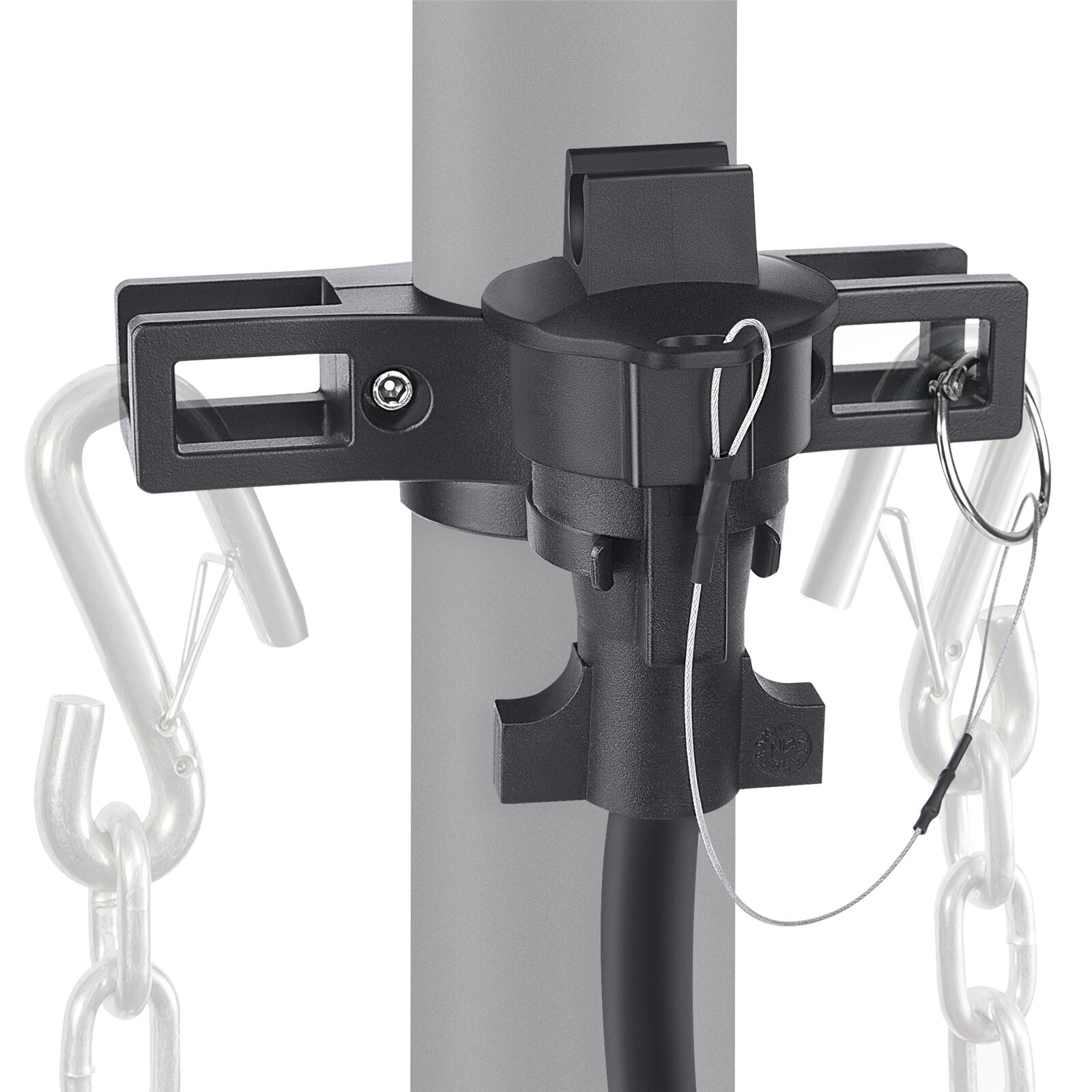 MICTUNING Trailer Chain Holder RV Jack Cover Tongue Trailer Towing Organizer