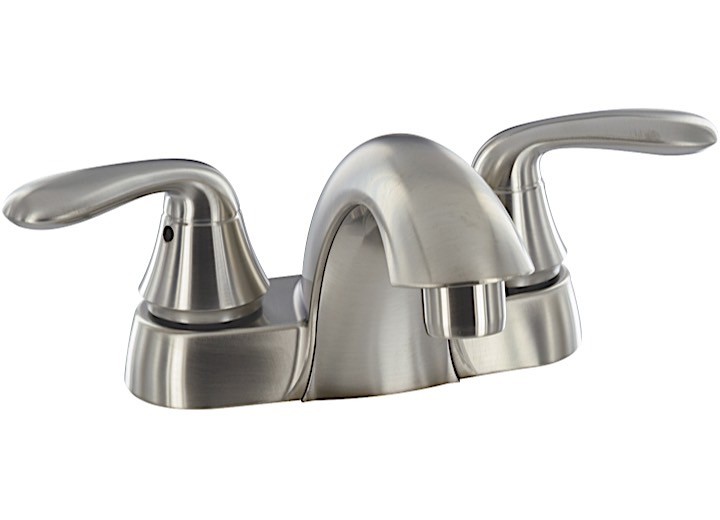 Valterra PF232401 2-Handle RV Bathroom Faucet 4″ Low-Arc Brushed Nickel