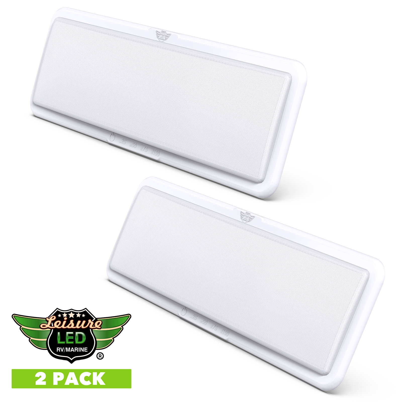 2 PK Leisure LED 1450LM RV Slim Ultra Bright Ceiling Light Fixture Touch Dimmer