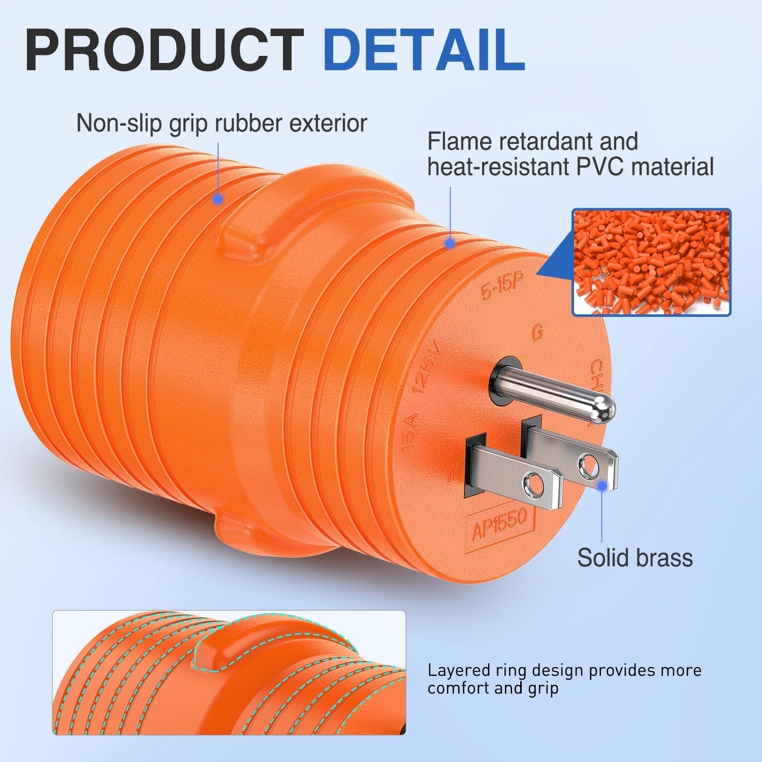 Durable 15 Amp to 50 Amp Heavy Duty RV Power Adapter – Pure Copper Construction