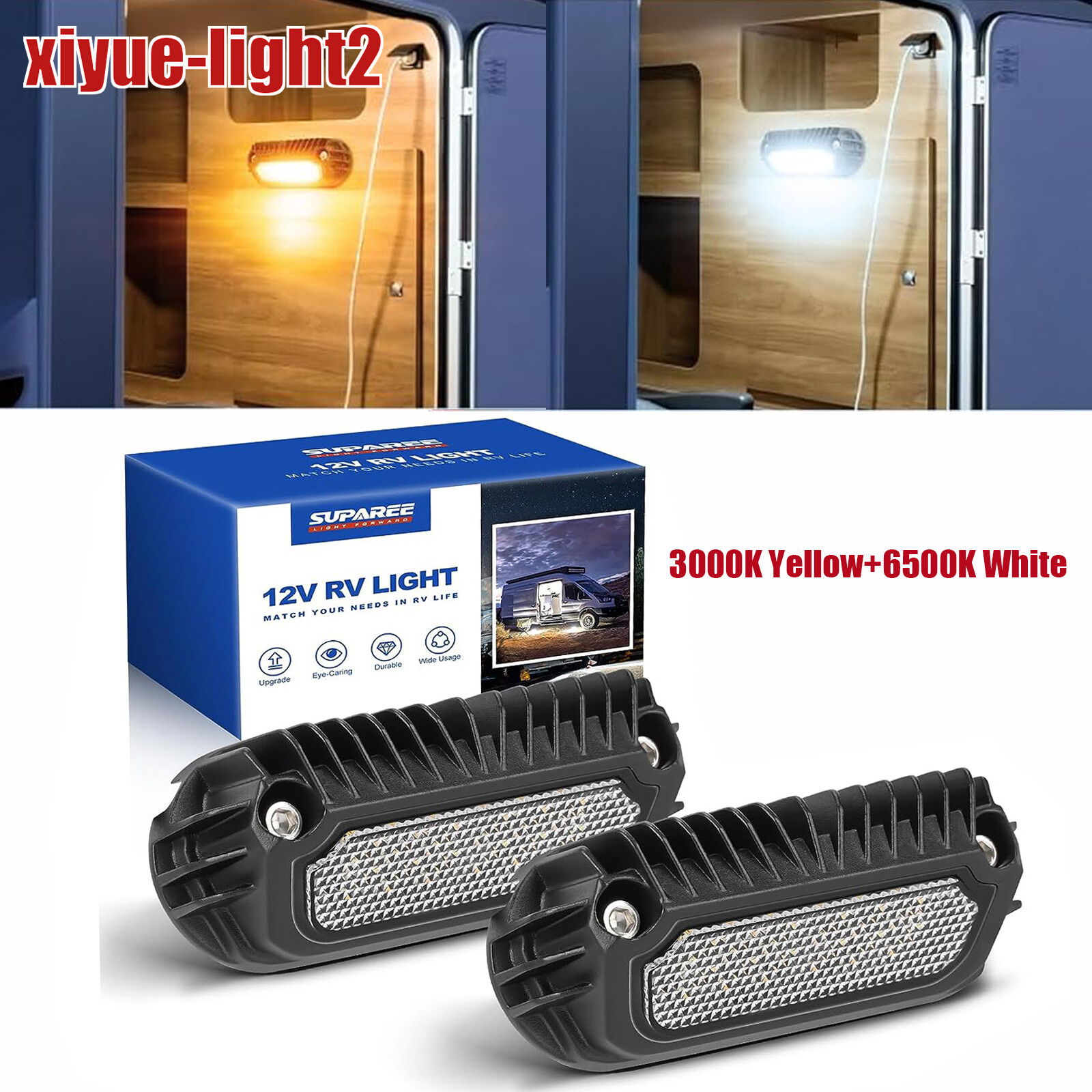 1/2x RV LED Awning Porch Lights Boat Trailer Home Yard Exterior Lamp Fixture 12V