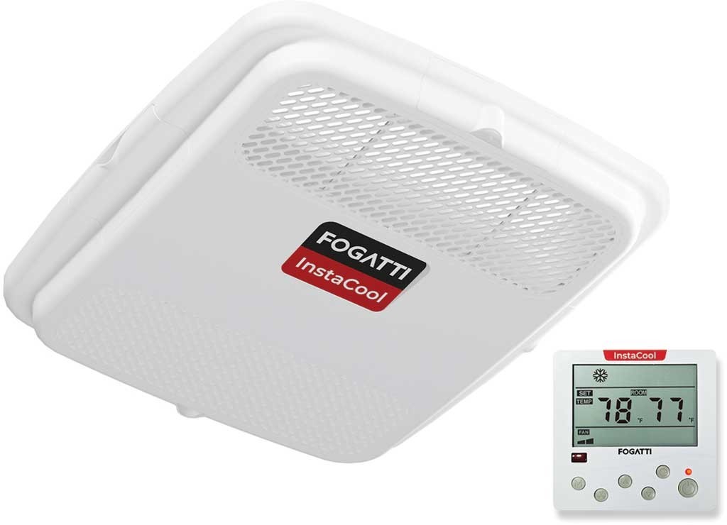 Fogatti Non Ducted RV AC with Heat Strip Ceiling Assembly Wired Controller