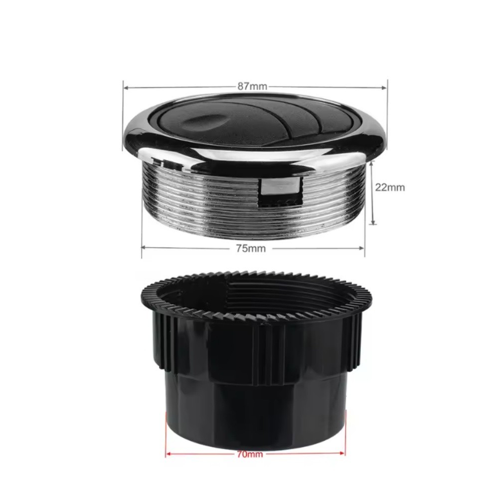 Dashboard Vent Deflector for Vehicle AC Air Outlet Rotation 87mm Diameter