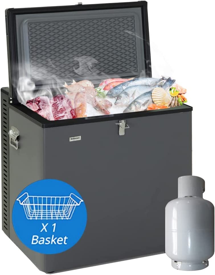 2.4 Cu.Ft 3 Way Propane Freezer Deep Portable Cooler 12V/110V/Gas LPG Camping
