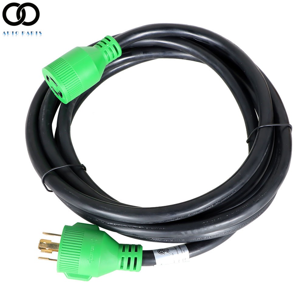 30Amp 15~100 FT Generator RV Power Extension Cord ＆ Pre-Drilled Inlet Box Kit