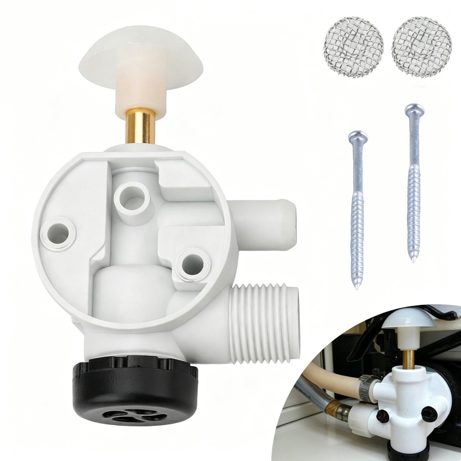 385314349 RV Pedal Flush Toilets Water Valve Replacement Kit For Dometic Sealand