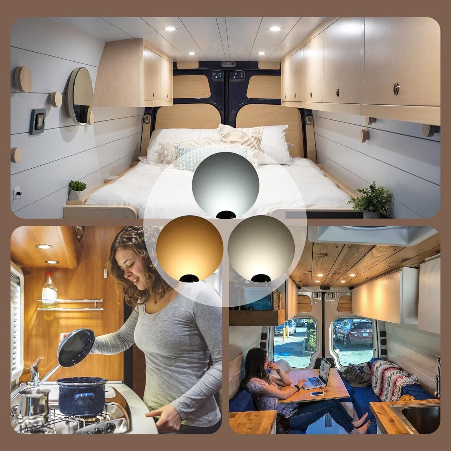 Dimmable LED RV Ceiling Lights 12V Waterproof 6 Pack – Remote Control & Slim …