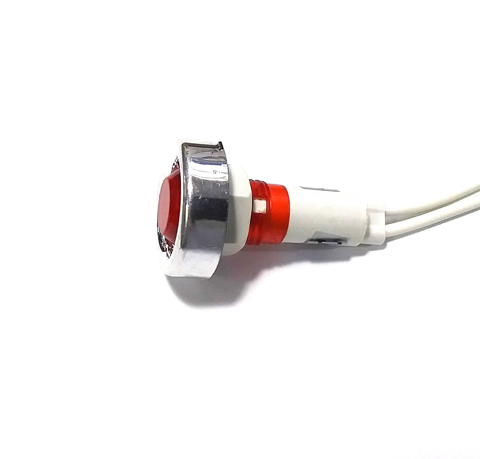 BBT 12 volt Waterproof Red LED RV Indicator Light in Chrome Bezel