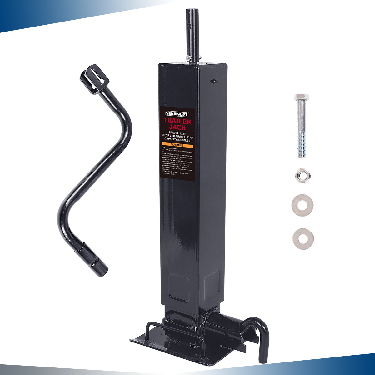 12,000 lbs Square Direct Weld-on Trailer Jack 13.5″ Leg Travel