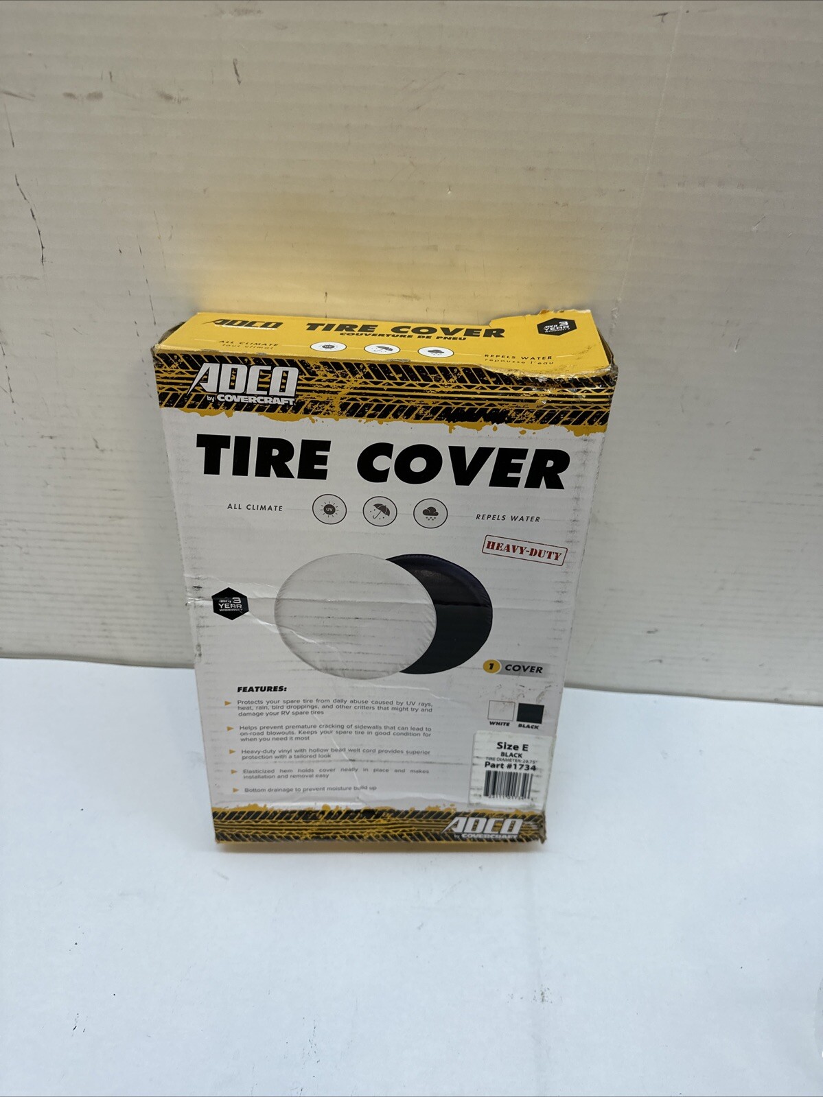 Adco 1734 Vinyl Spare Tire Cover – Black