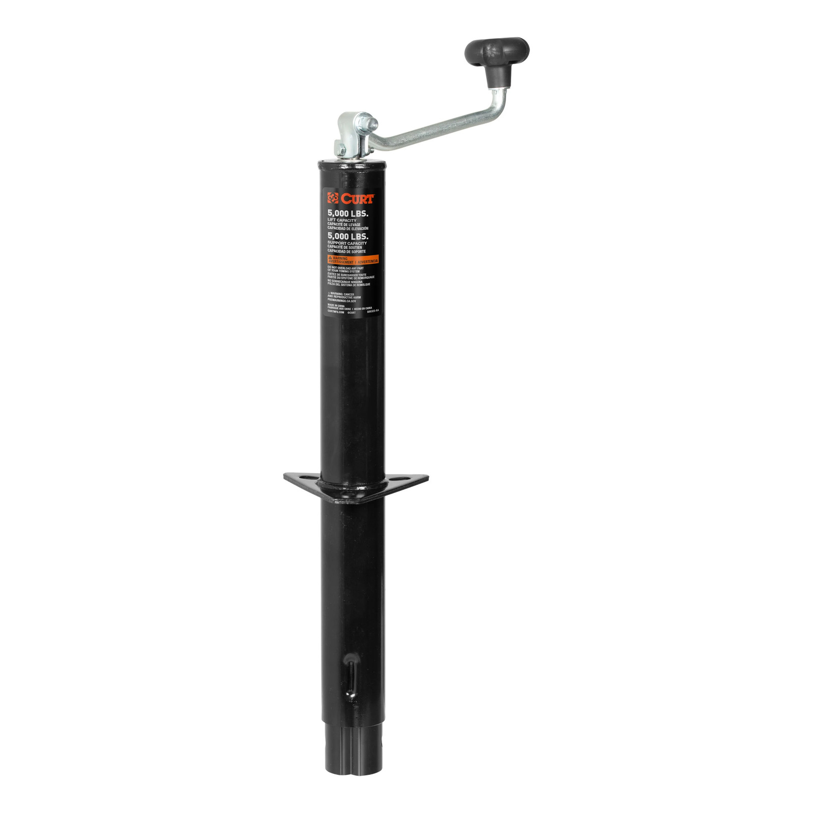 A-Frame Trailer Jack Tongue Jack w/ Top Handle (5K lbs, 15″ Travel) CURT 25007