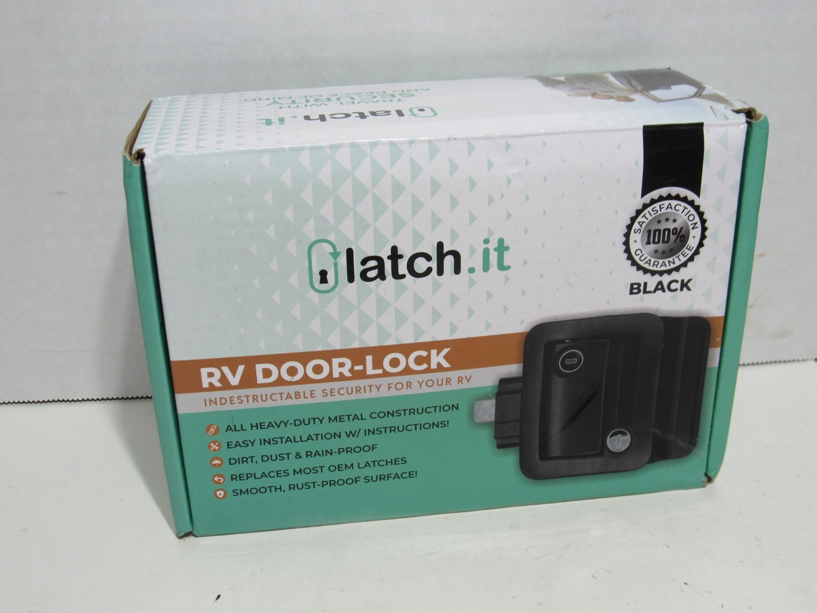 NEW Latch.it RV Mechanical Door Lock – Universal Fit – Black