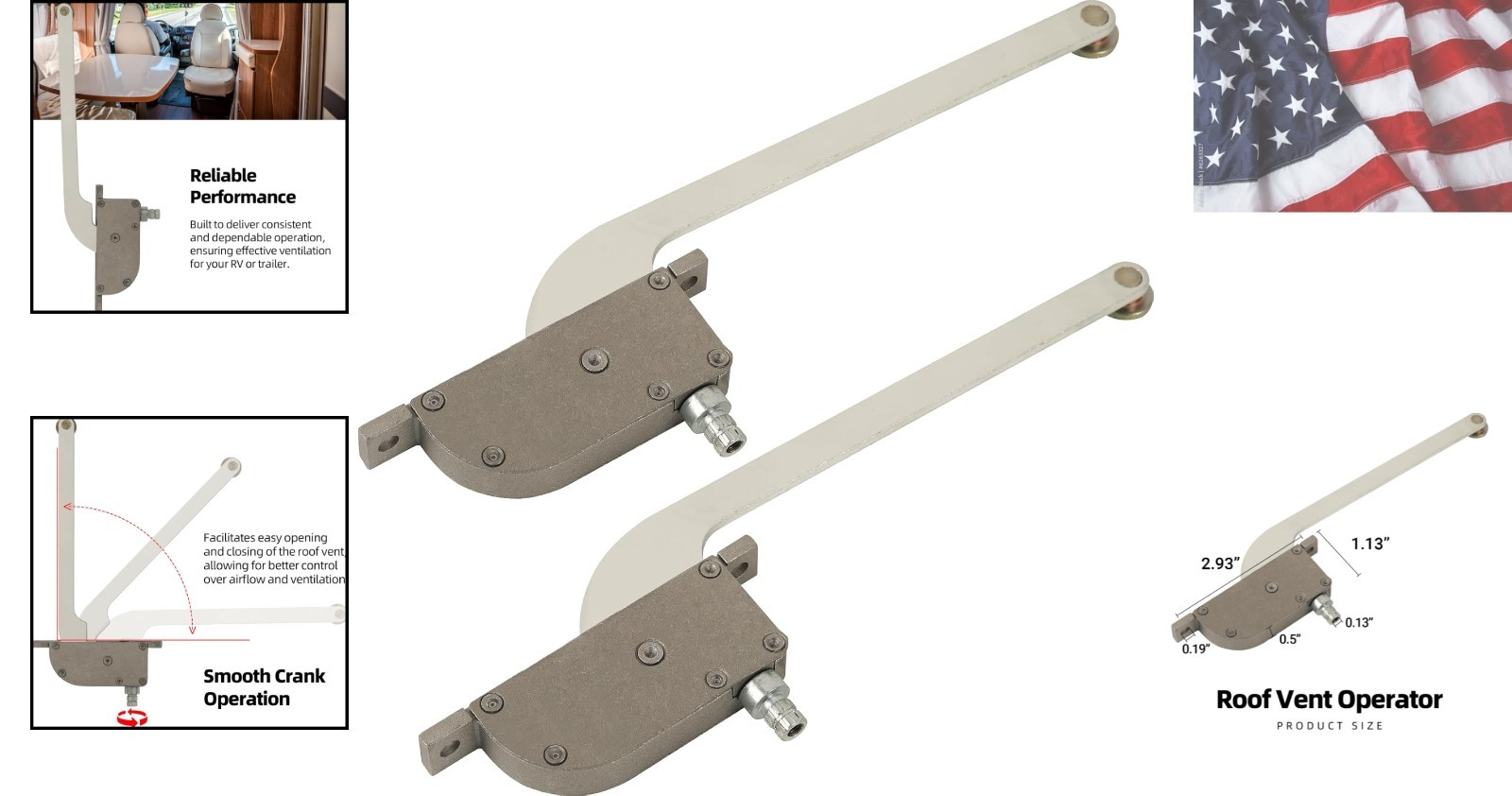 2-Pack Roof Vent Operator, Compatible with HENG’S 501. 1034, , Durable Replac…