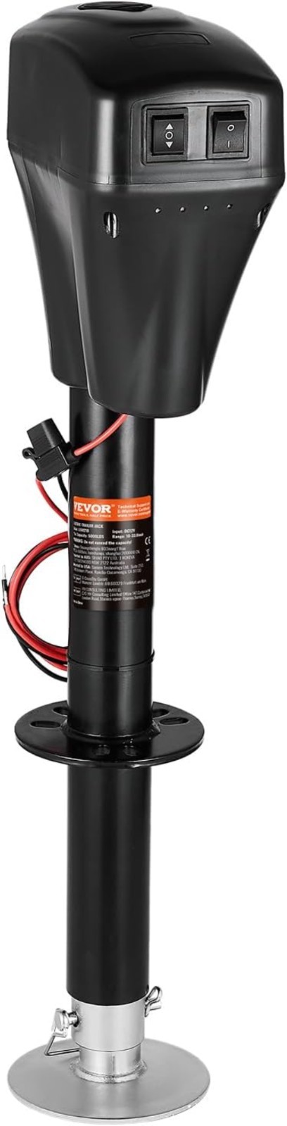 Heavy-Duty Electric Trailer Jack 5000 lbs with LED Light & Weatherproof Cover
