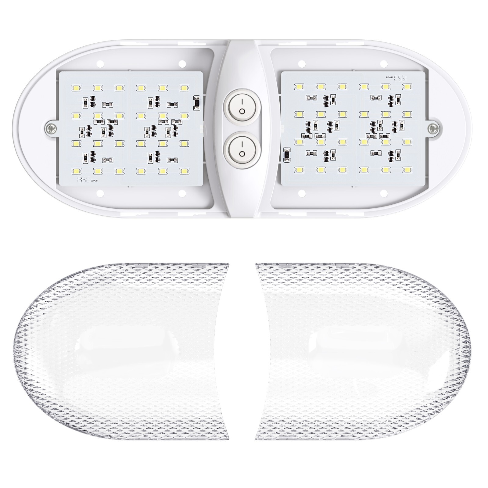 4 Pack – Cool White 6000-6500K RV Double Ceiling Dome Light – Interior Lighting
