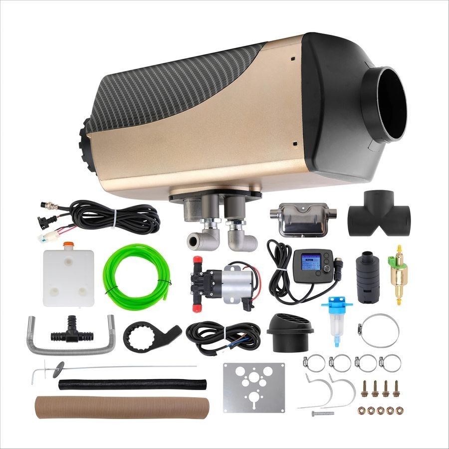 7KW 12V Diesel Air Water Parking Heater Integrated Combi Kit LCD Switch RV Boat