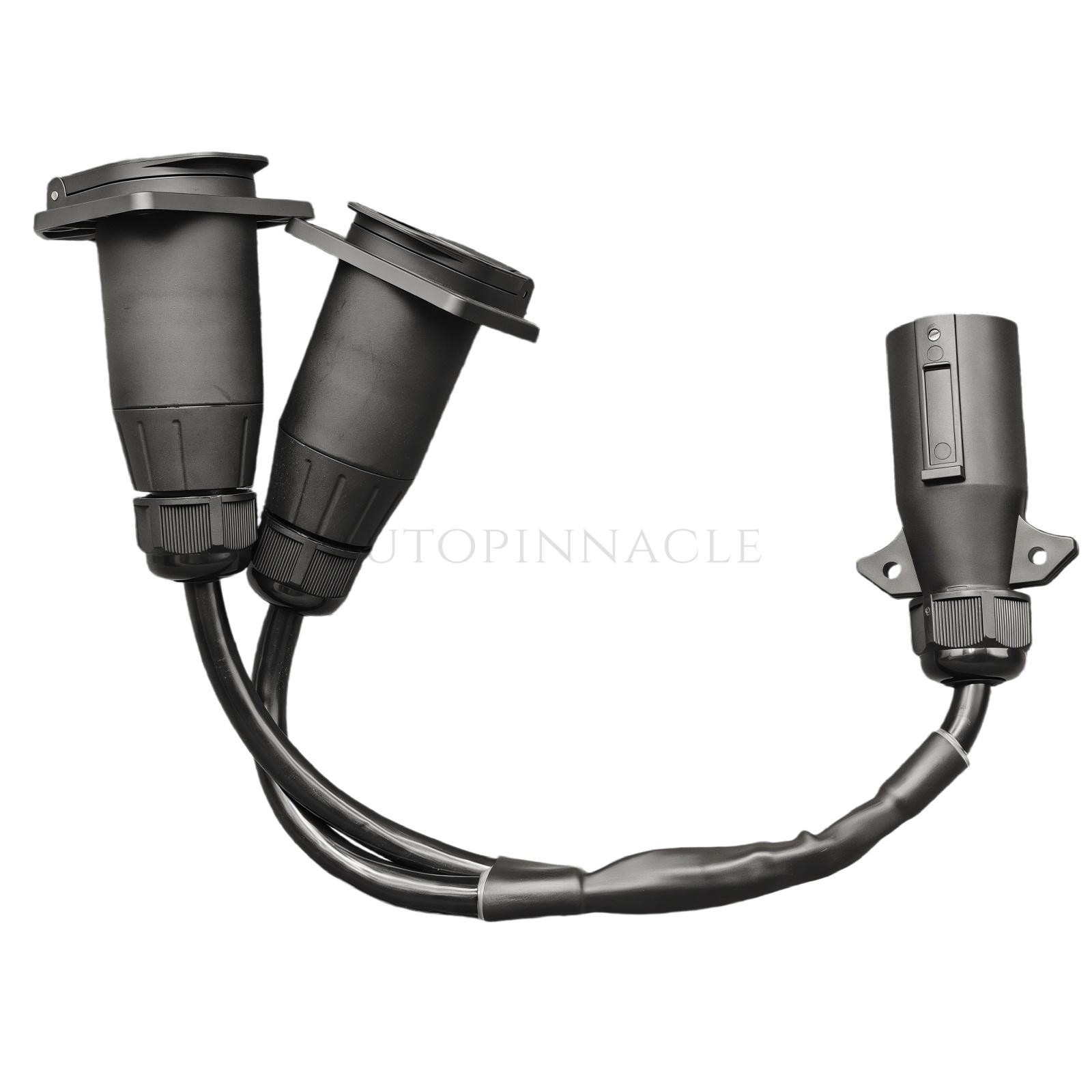 New! Universal 7 Way Y Splitter Trailer Adapter Harness For Pulling Slide USA