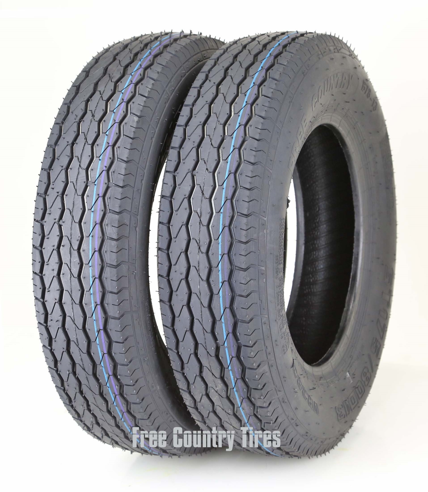 2 New Free Country Trailer Tire ST175/80D13 175 80 13 B78-13 Bias 6PR LR C