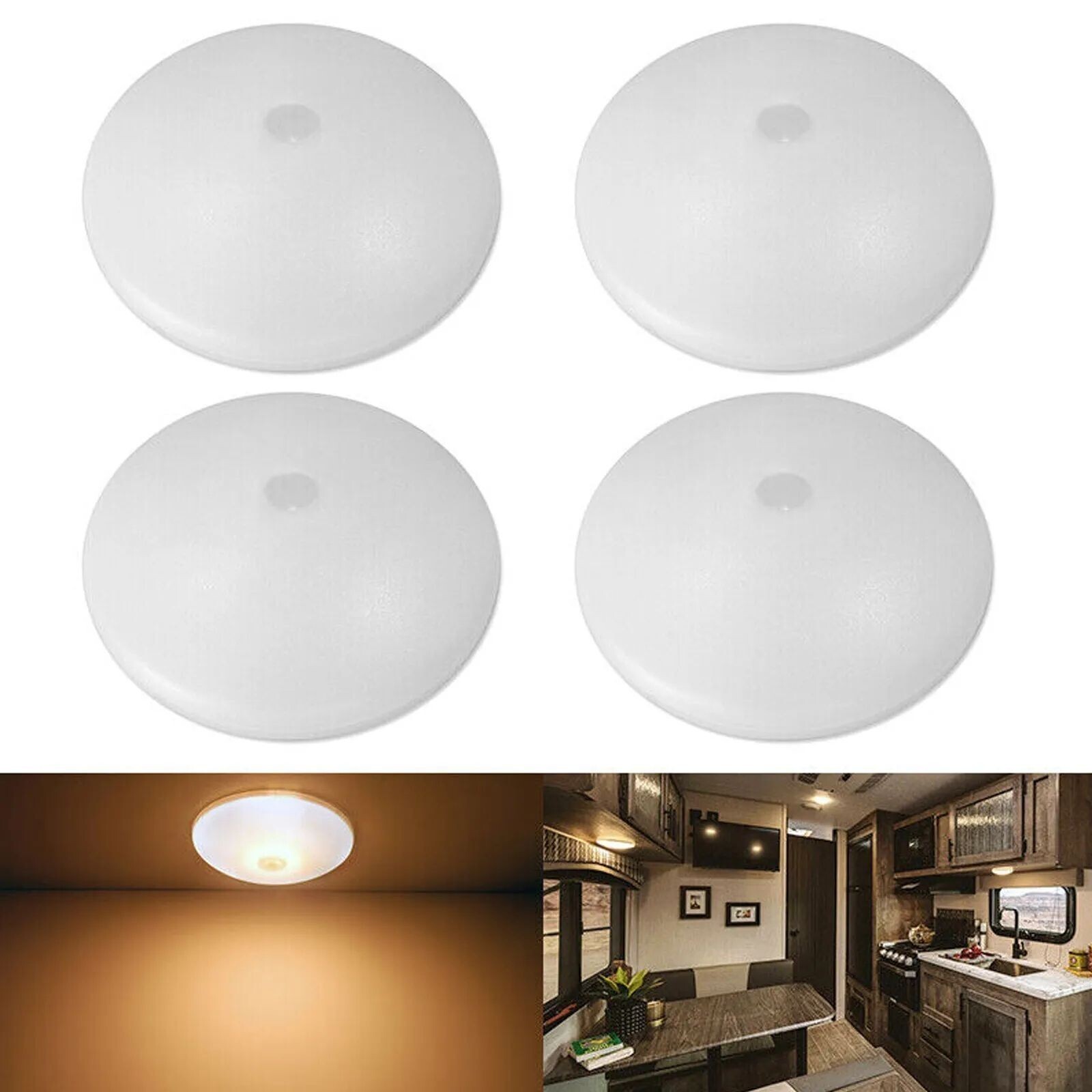 4X 4.5″ LED RV 12V LED Interior Ceiling light fixtures Camper Cabinet Dome Lamp