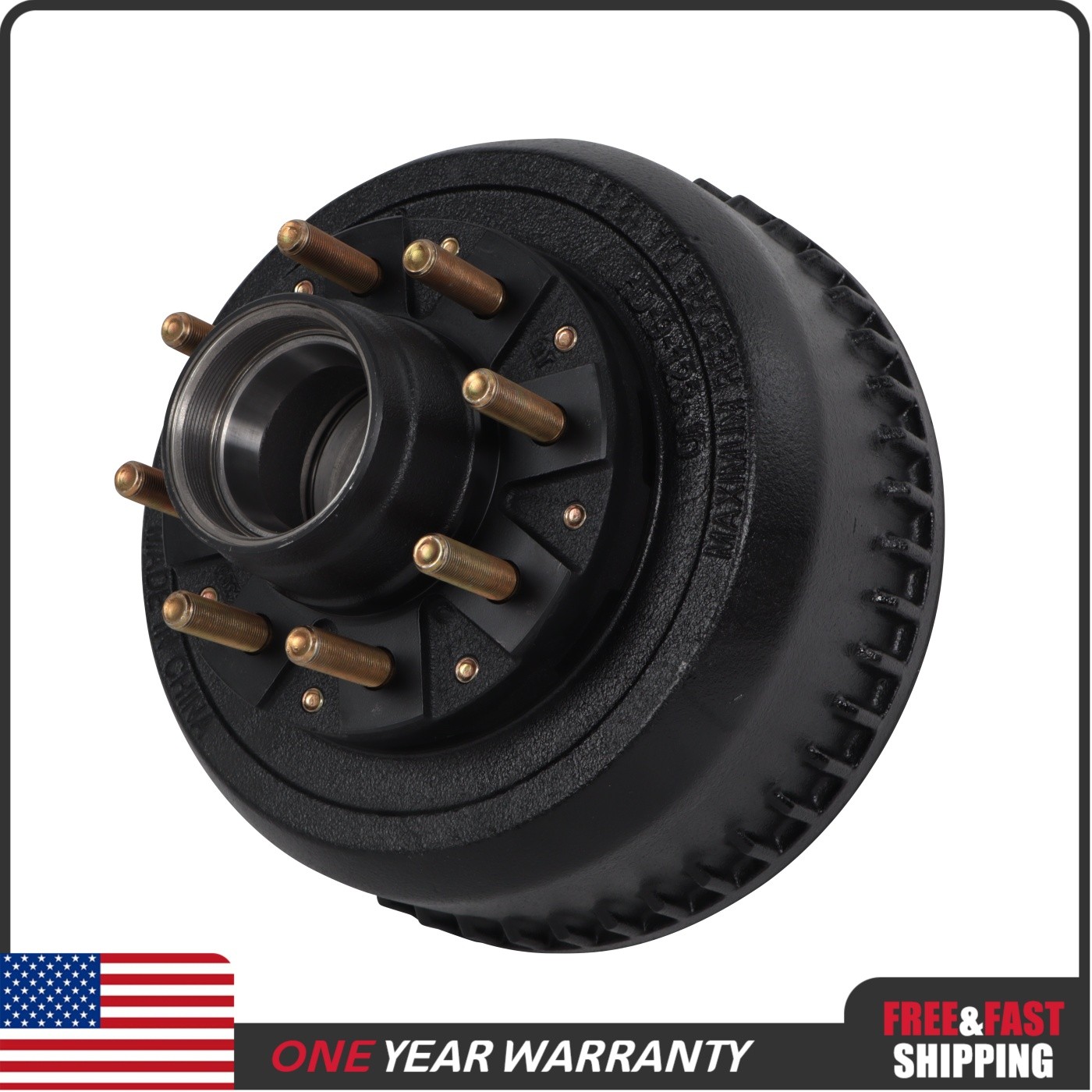 12-1/4×3-3/8″ Hub Brake Drum 10K GD 13G Trailer Axle 9-123 8-415 10,000# New