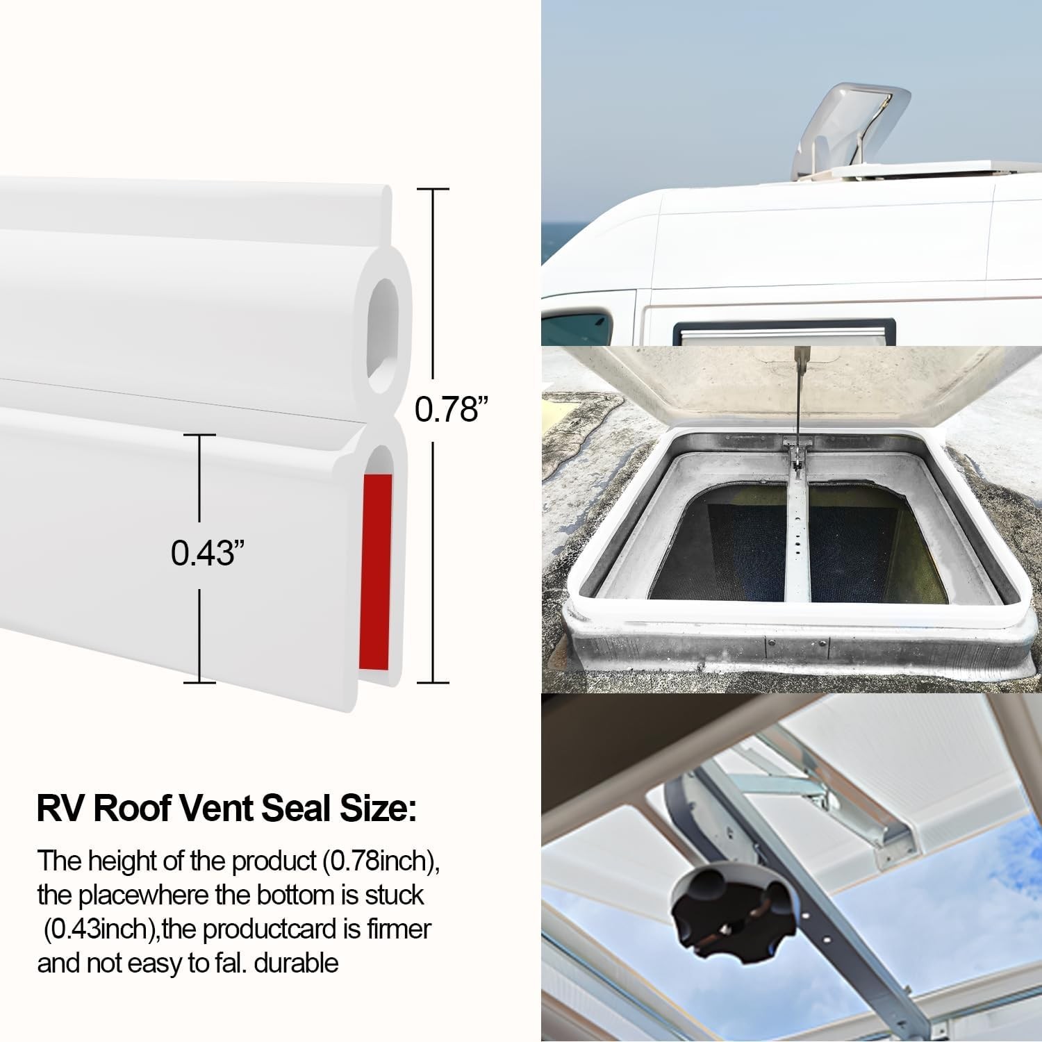 RV Roof Vent Seal 59″,RV Seal Replacement for RV Vent Covers for roof Replace…