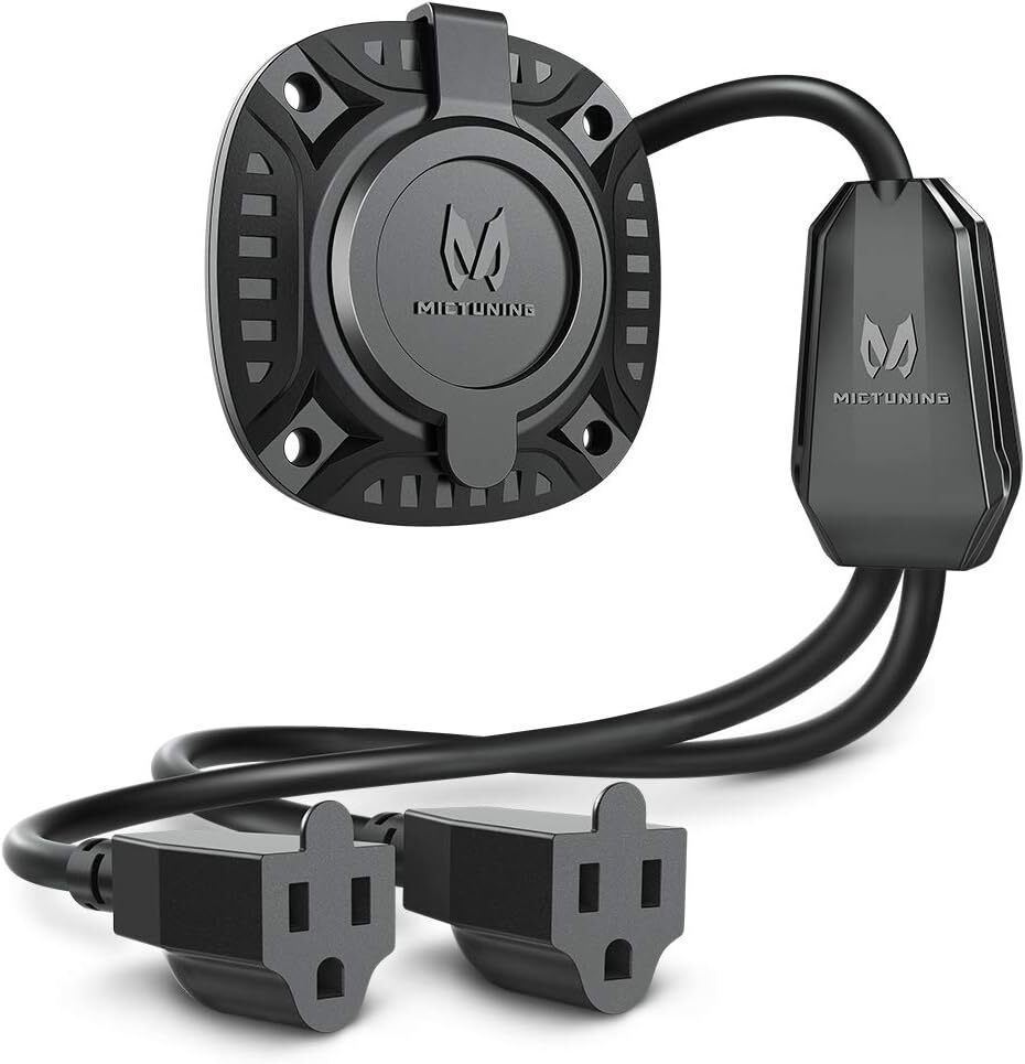 18″ 15 Amp Ac Plug Port Extension Cord Y-Splitter Cable Adapter for Rv Trailers