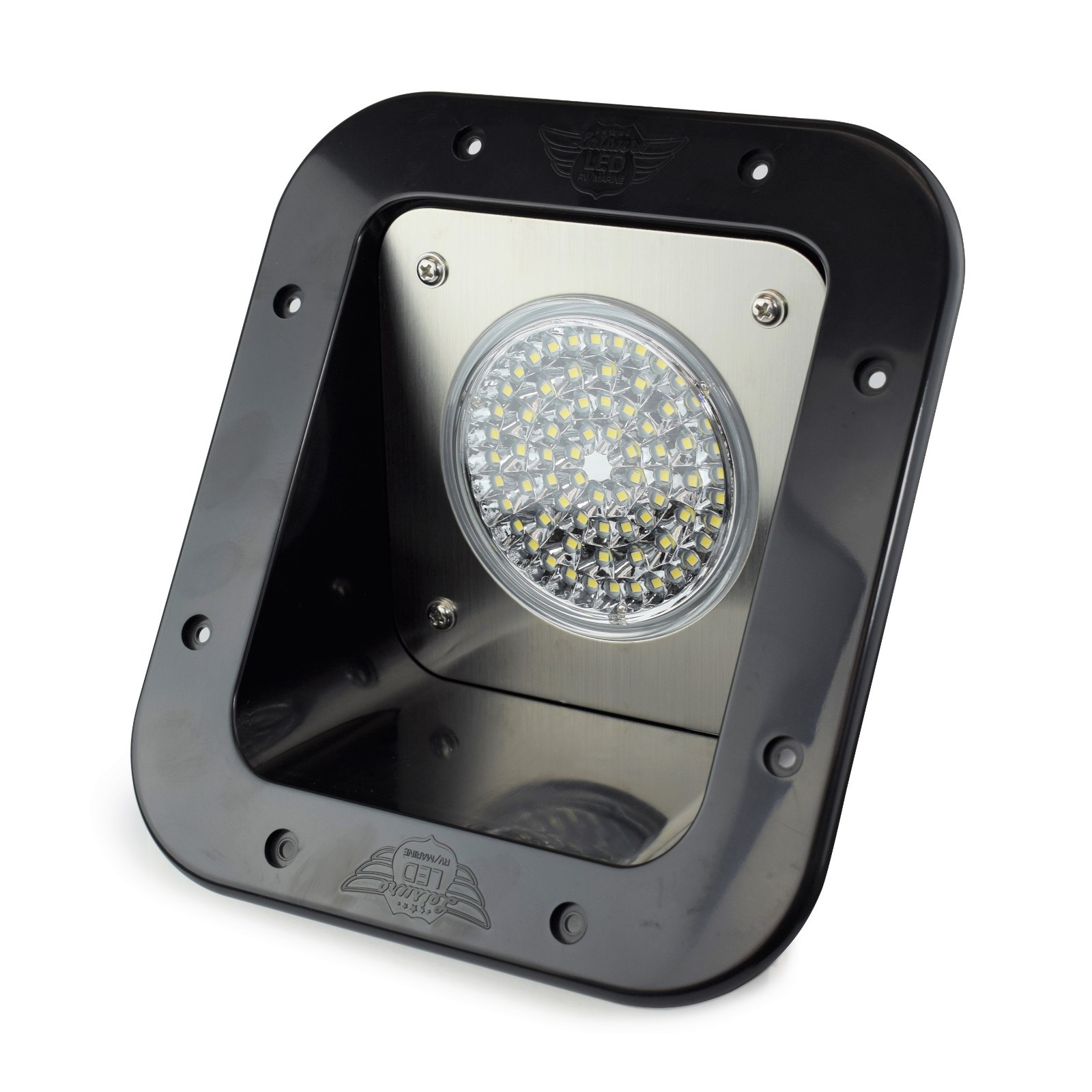 Black Rv Trailer LED Flood Wall Mount Porch Light Weekend Warrior 90606