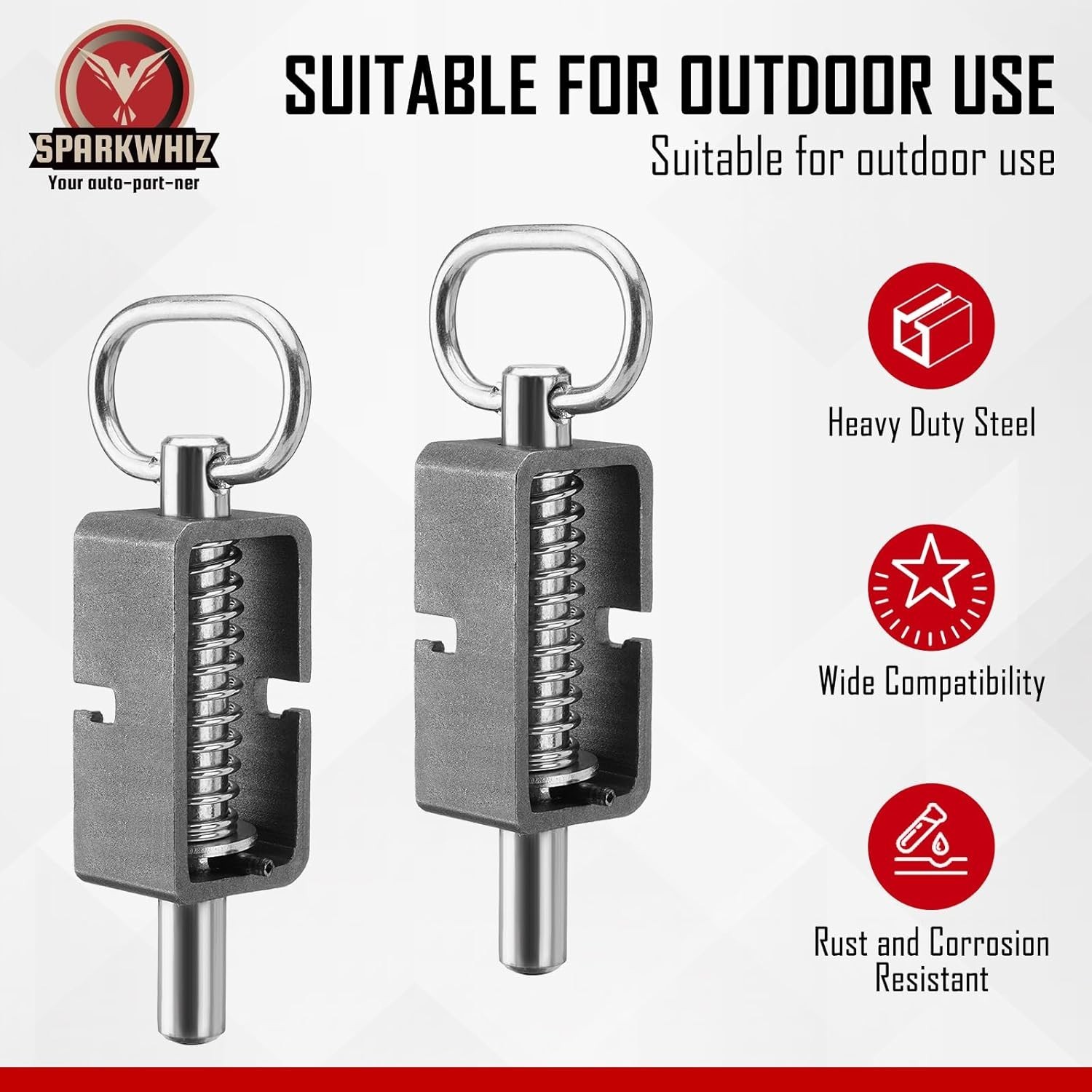 2pk 5/8″ Heavy Duty Weld-on Spring Latch Lock for Trailer Gate Barn Ramp Doors