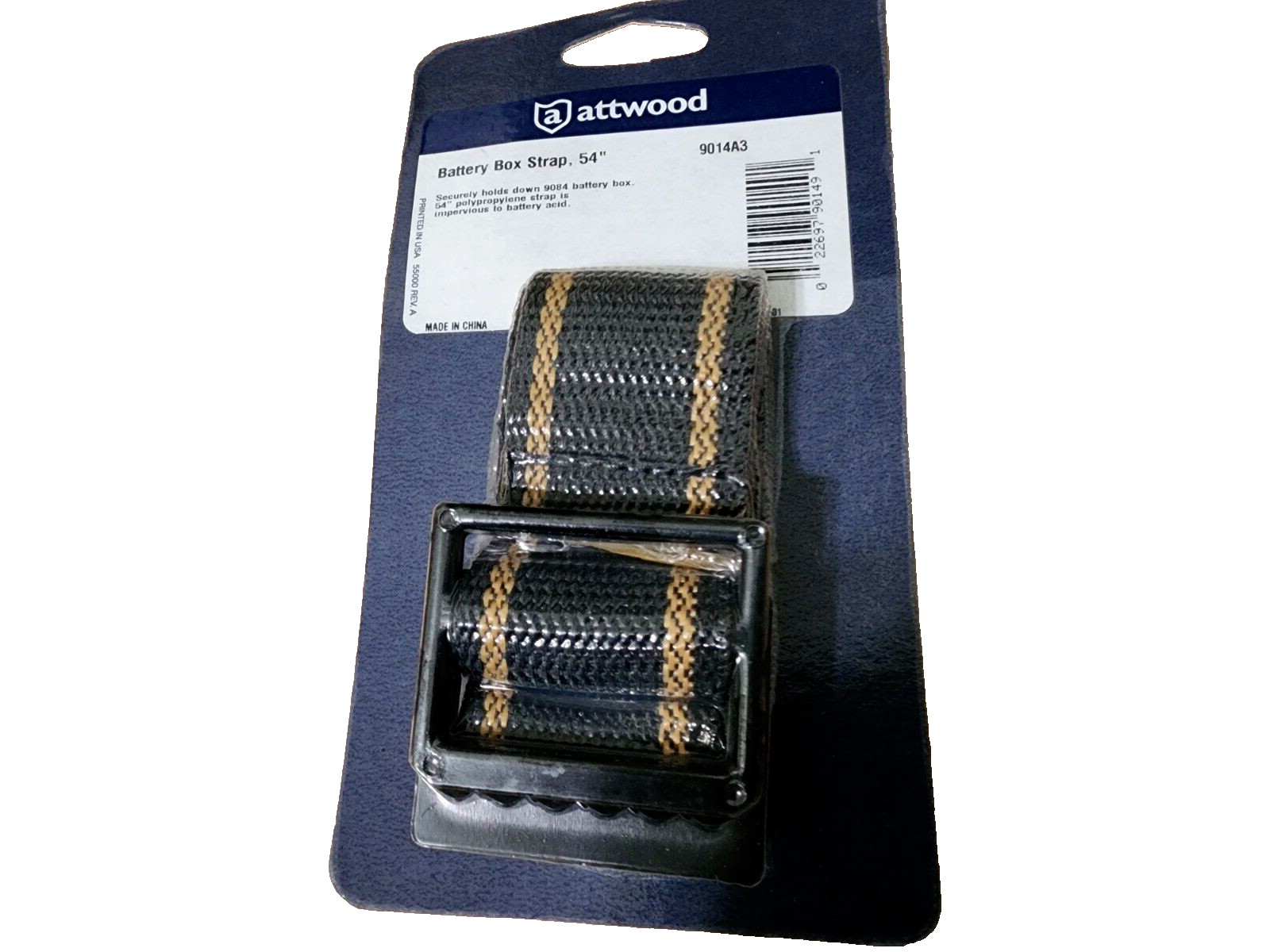 (QTY:3) Attwood 9014A3 Battery Box Strap 54″ With Hardware