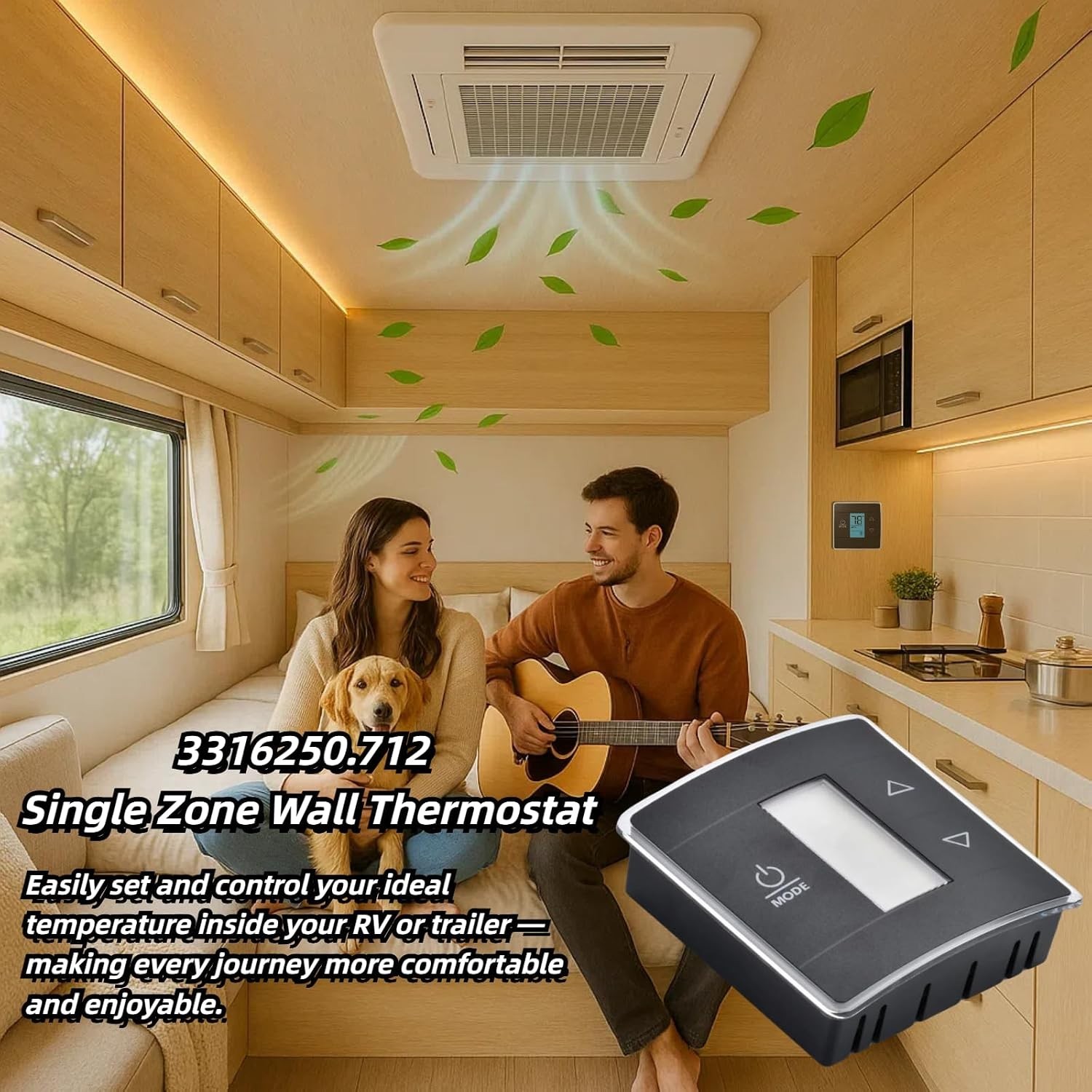 RV Thermostat Compatible with Dometic 3316250.712, 3-Wire Single Zone Control…