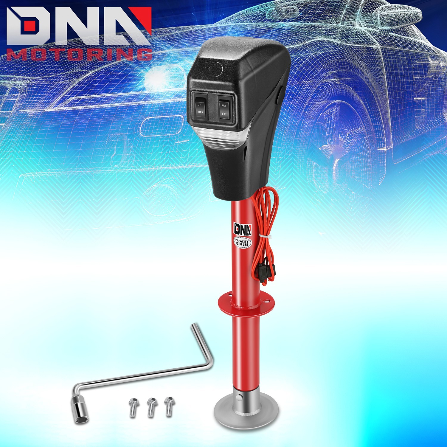 12V DC Electric Power Tongue Trailer Jack for RV Trailers Camper Boats 3500 lbs