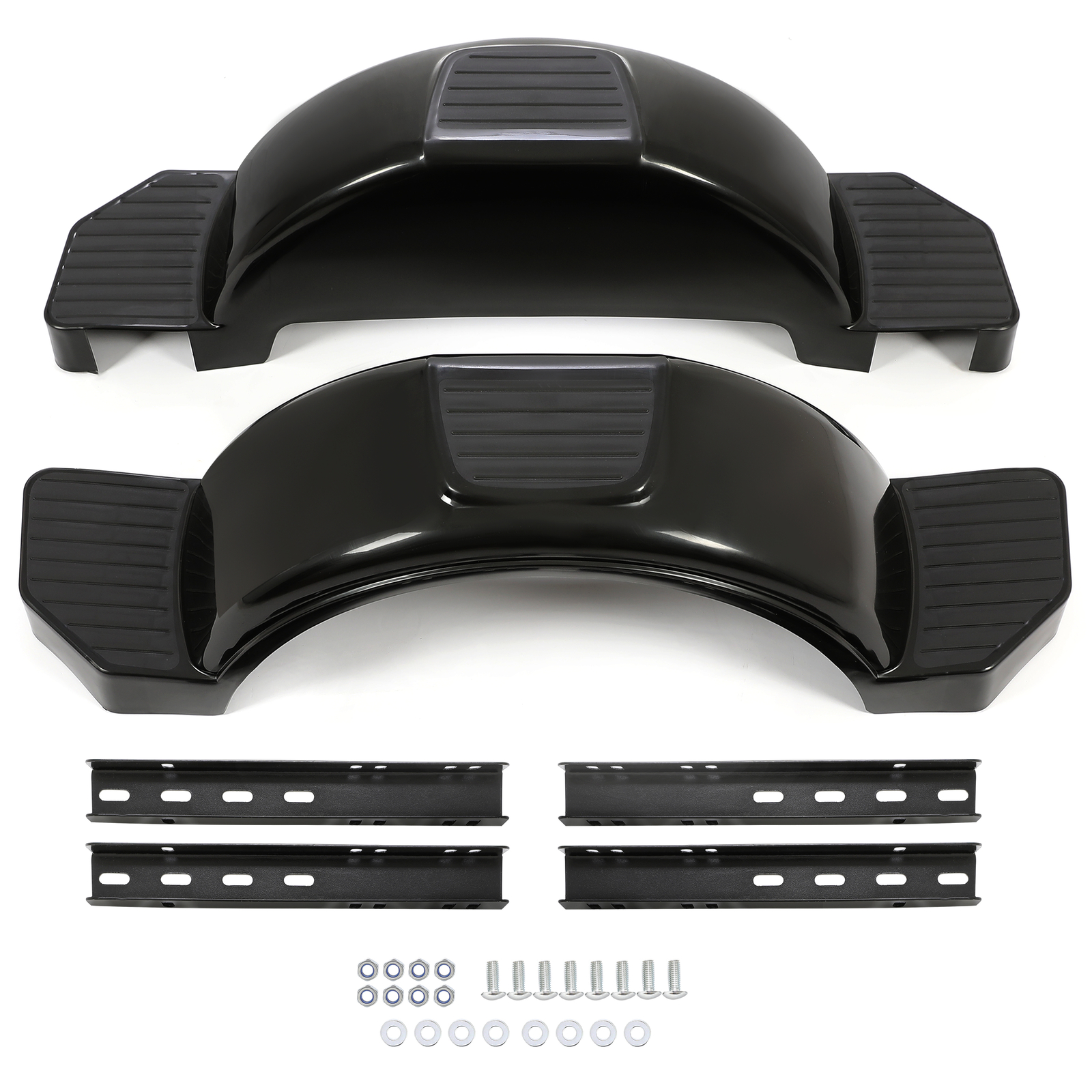 Black Pair of Single Axle Trailer Fenders Fits 13″ Wheels Tire Skirt Boat