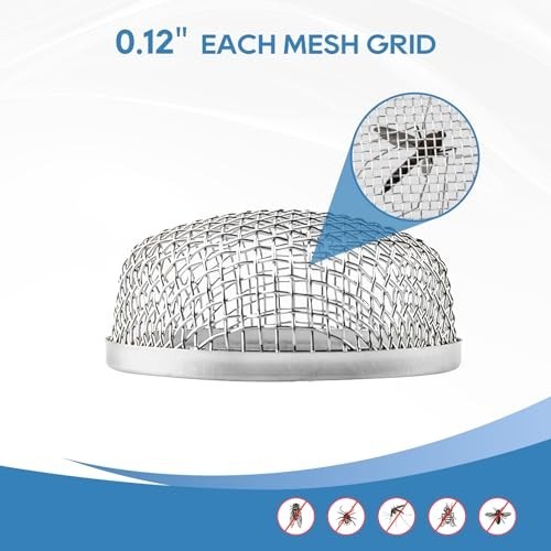 RV Flying Insect Screen 2 Pack 2.8 x 1.3 Inch Stainless Steel Mesh Furnace Vent