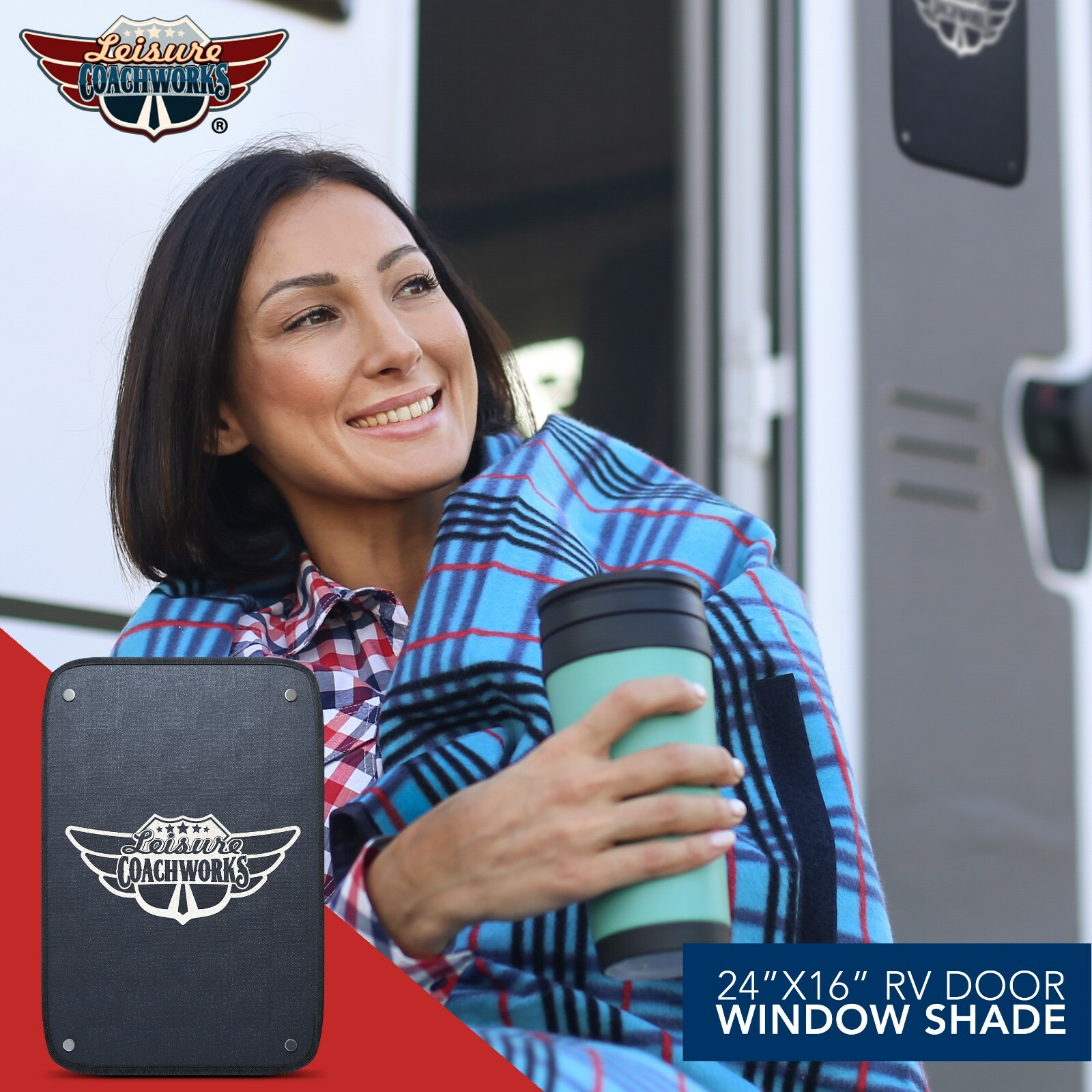 Privacy Screen for RV Door Window 24 x 16 EASY INSTALL NEW Leisure Coachworks