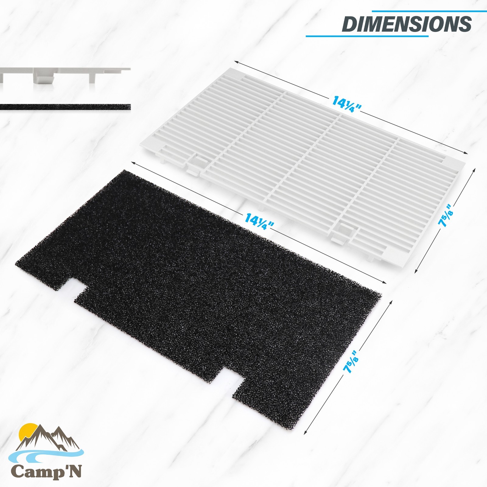 Camp’N RV AC Cover for Dometic 3104928.019 – Ducted Air Grille Duo – for Dometic