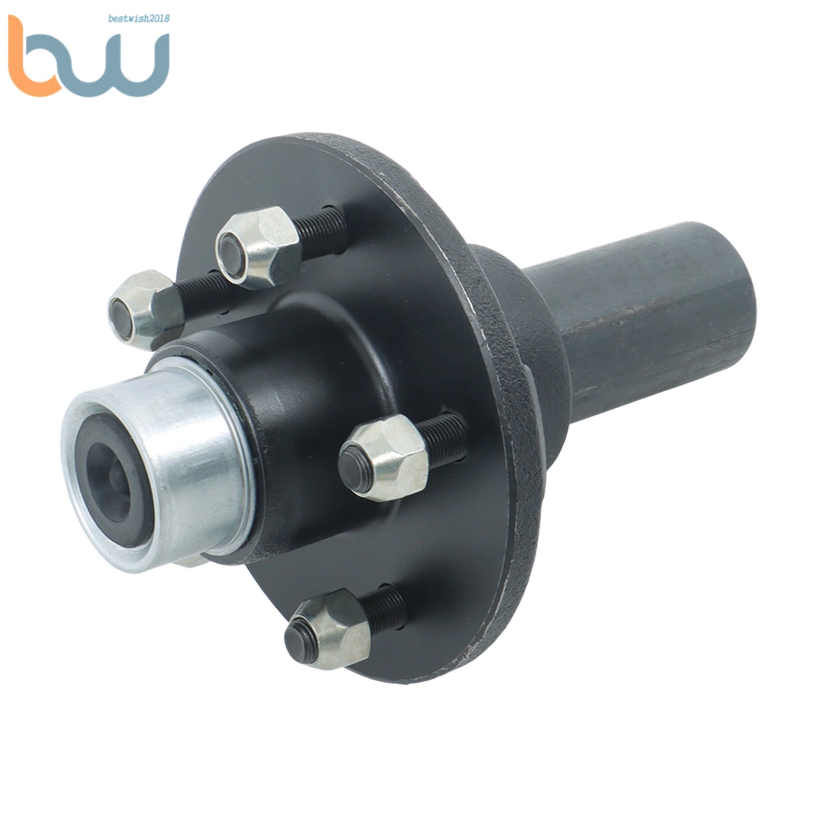 5 on 4.5″ Trailer Hub Kit Axle For 3500 lbs #84 Spindle Pre-Greased 1/2 Sets