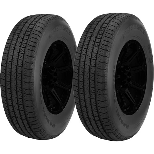(QTY 2) ST145/12 Carlstar Radial Trail 87M Load Range D Black Wall Tires