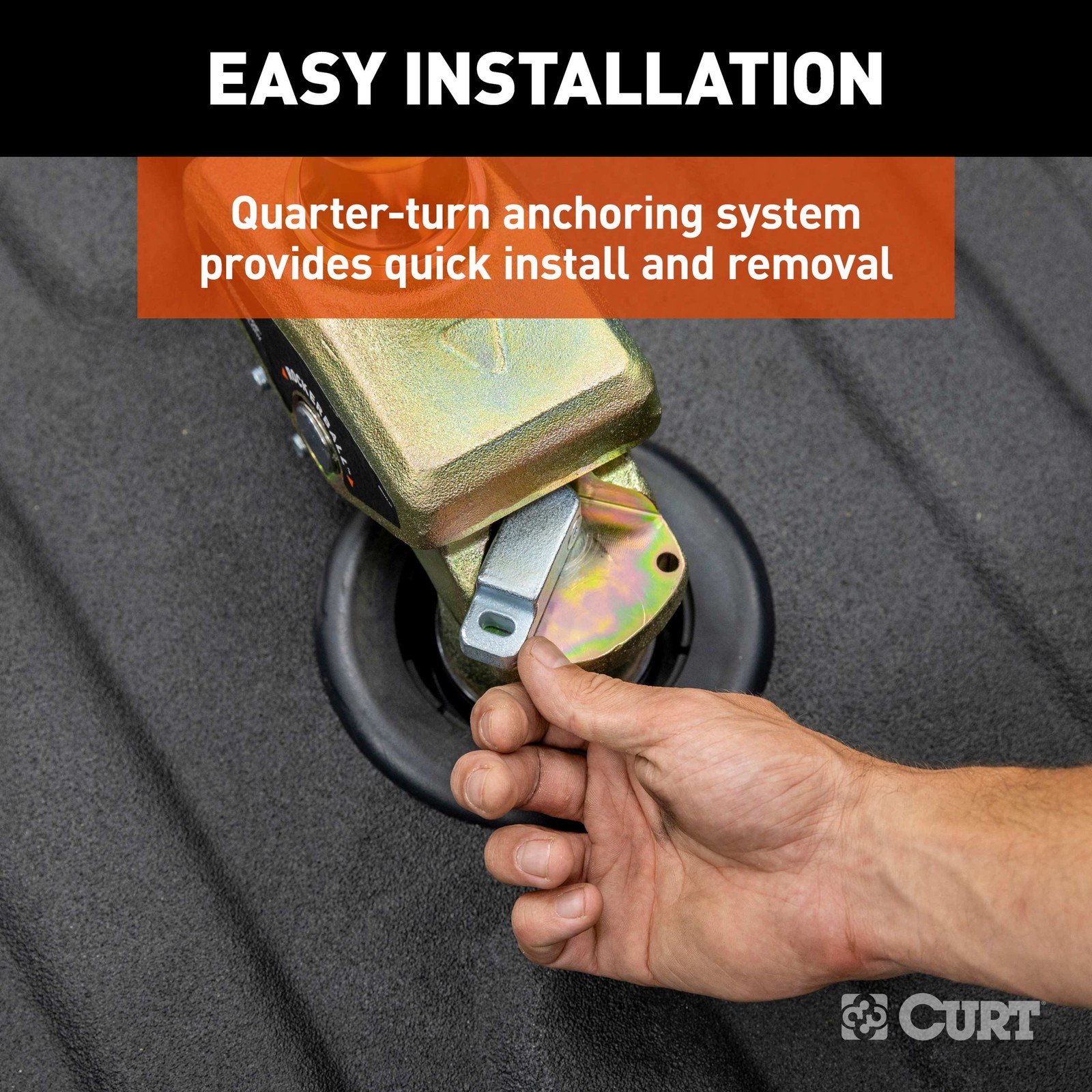 CURT Rockerball Multi-Fit OEM Puck System Gooseneck Hitch Ball, 4in Offset 60668