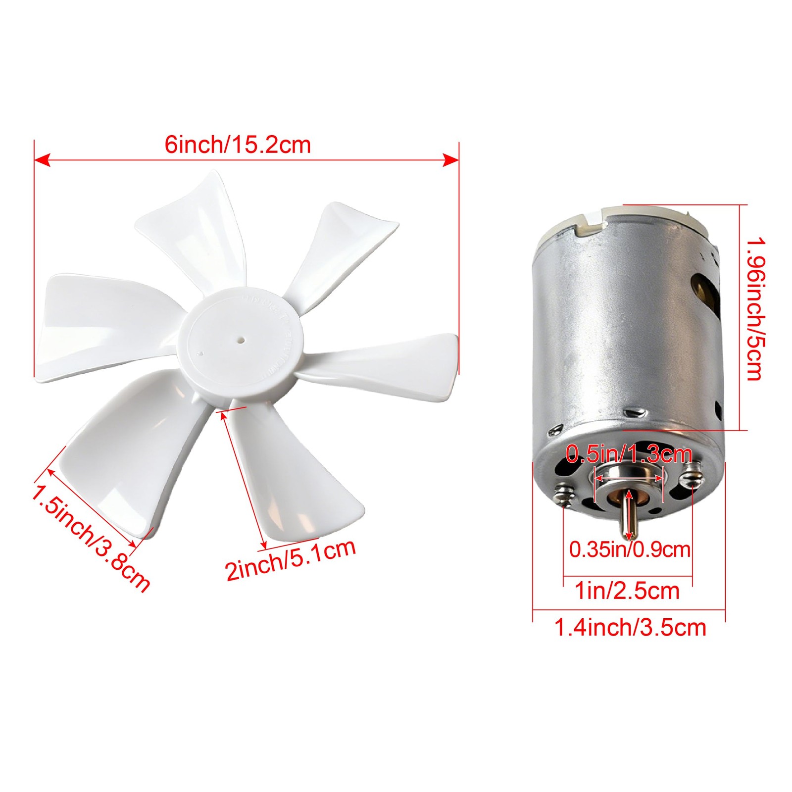6 Inch RV Vent Fan Motor Blade 12V White Replacement For Camper Exhaust Ceiling