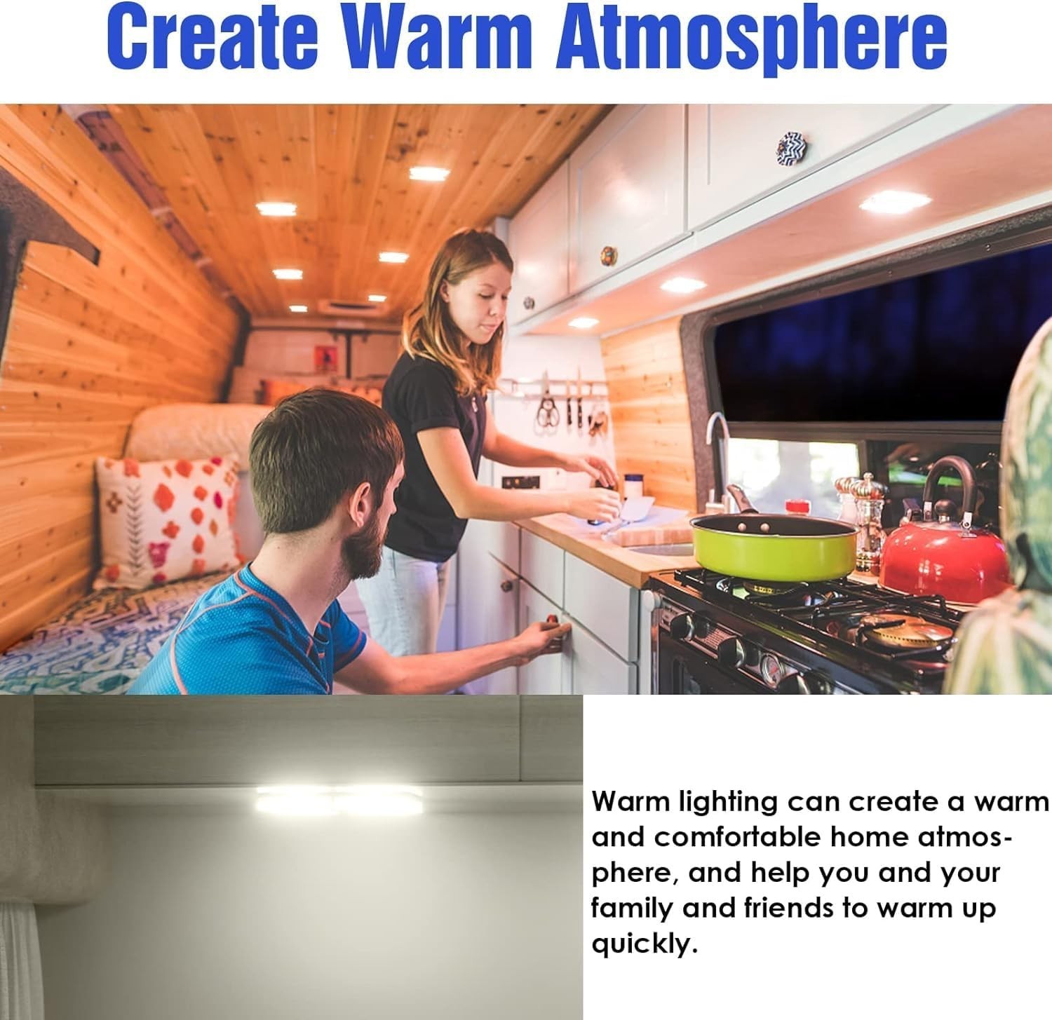 12V LED RV Ceiling Dome Light RV Interior Lighting for Trailer Camper Truck Boat