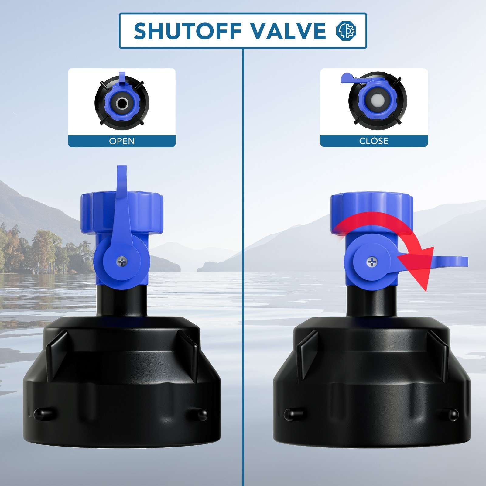 RV Sewer Hose Rinse Cap Compatible with 3” Sewer Hose Features Shut-Off Valve