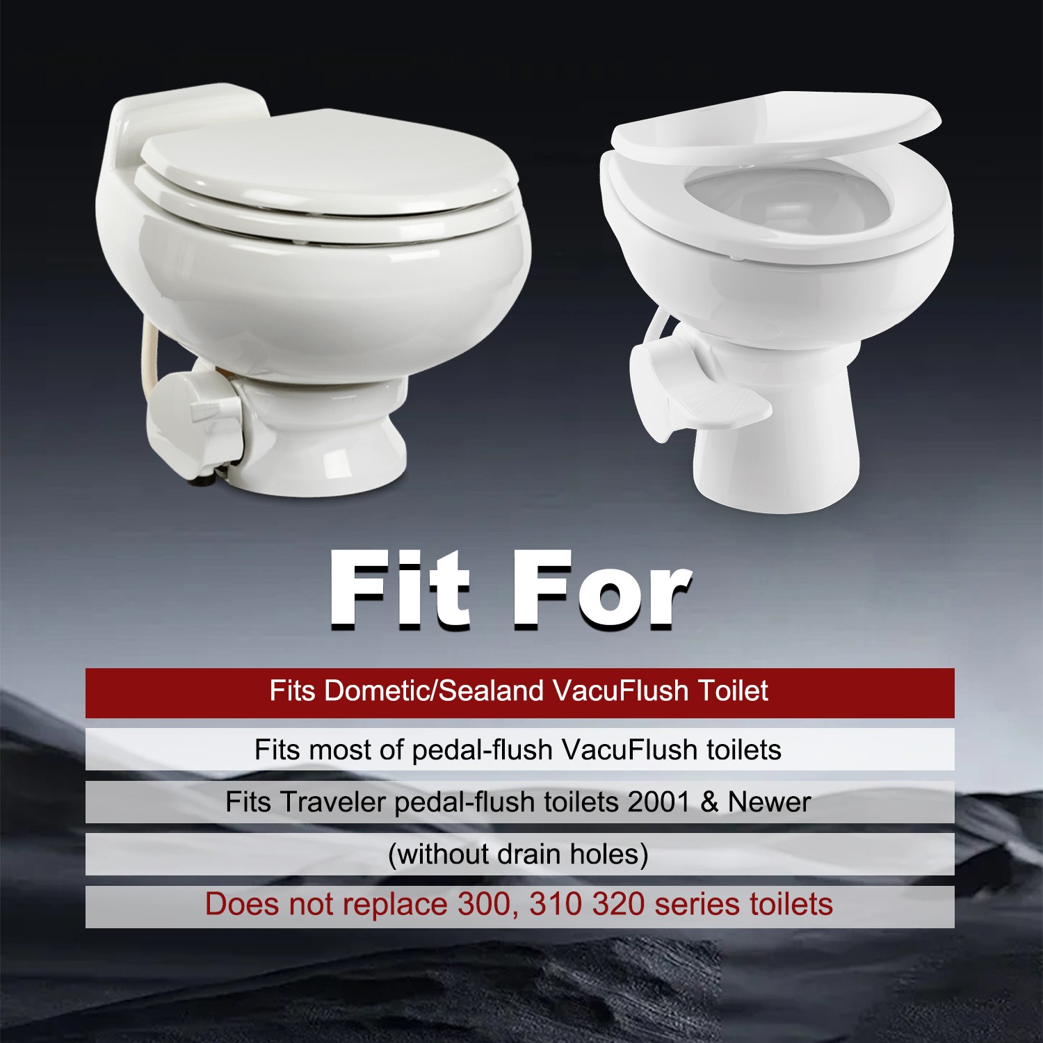 RV Toilet Flush Ball Seal for Dometic 210 510 511 385311462 Sealand 110 111